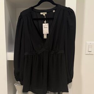 Max Studio Black Blouse with V-Neck